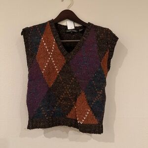 ✨ Vintage Jeanne Pierre Argyle Sweater Vest Cozy Knit Academia Y2K Preppy